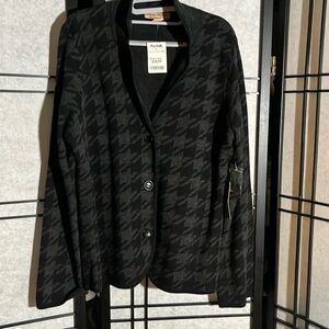 Merino wool herringbone cardiganan